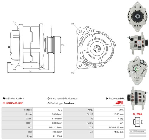 Lichtmaschine generator - as-pl,